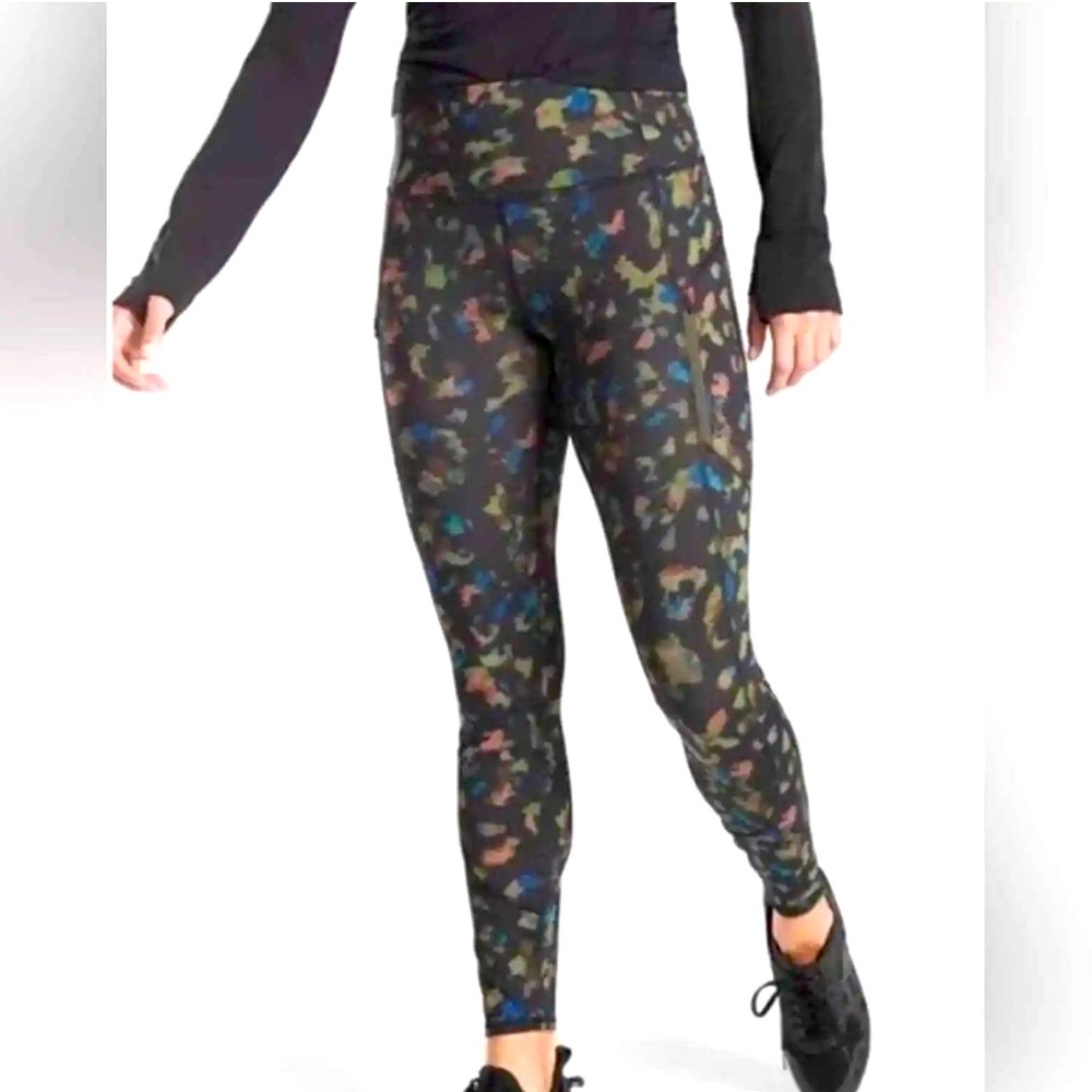 Athleta Raineir leopard tights 1X